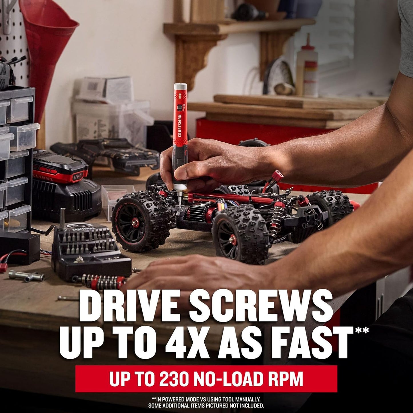 CRAFTSMAN Electric Screwdriver Cordless 25 Piece Kit, 4V Precision Screwdriver Set Rechargeable Power, USB Compatible, Includes Bit Set Storage, Charging Base, LED Light (CMHT66720)