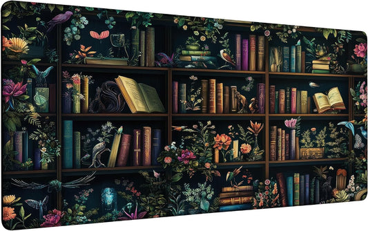 Witches Potions and Books Gaming Mouse Pad 35.4 x 15.7 Inches with Non-Slip Rubber Base, Smooth Cloth Surface Desk Keyboard Mat for Computer, PC, Laptop, Desktop