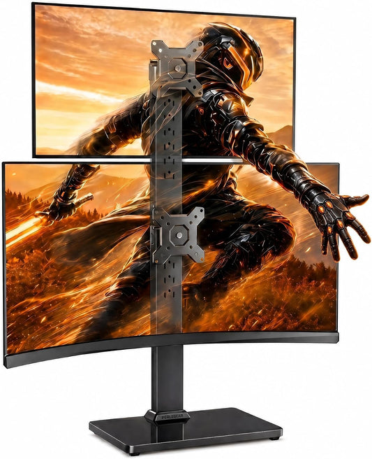 Perlegear Dual Vertical Monitor Stand for 13–40 inch Screens up to 44 lbs