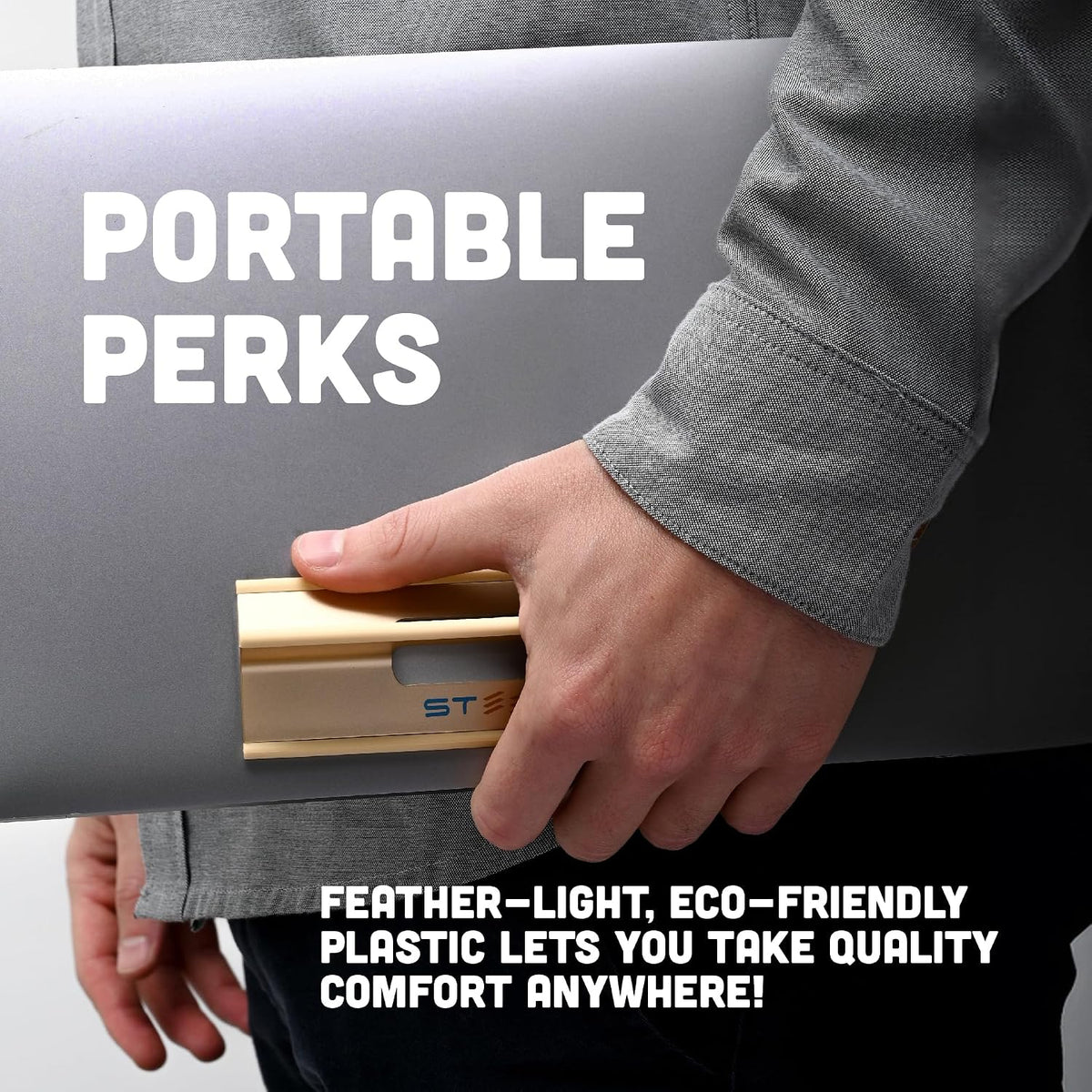 Steepy Portable Laptop Stand for Desk Adjustable Height, 13-17 Inch Devices