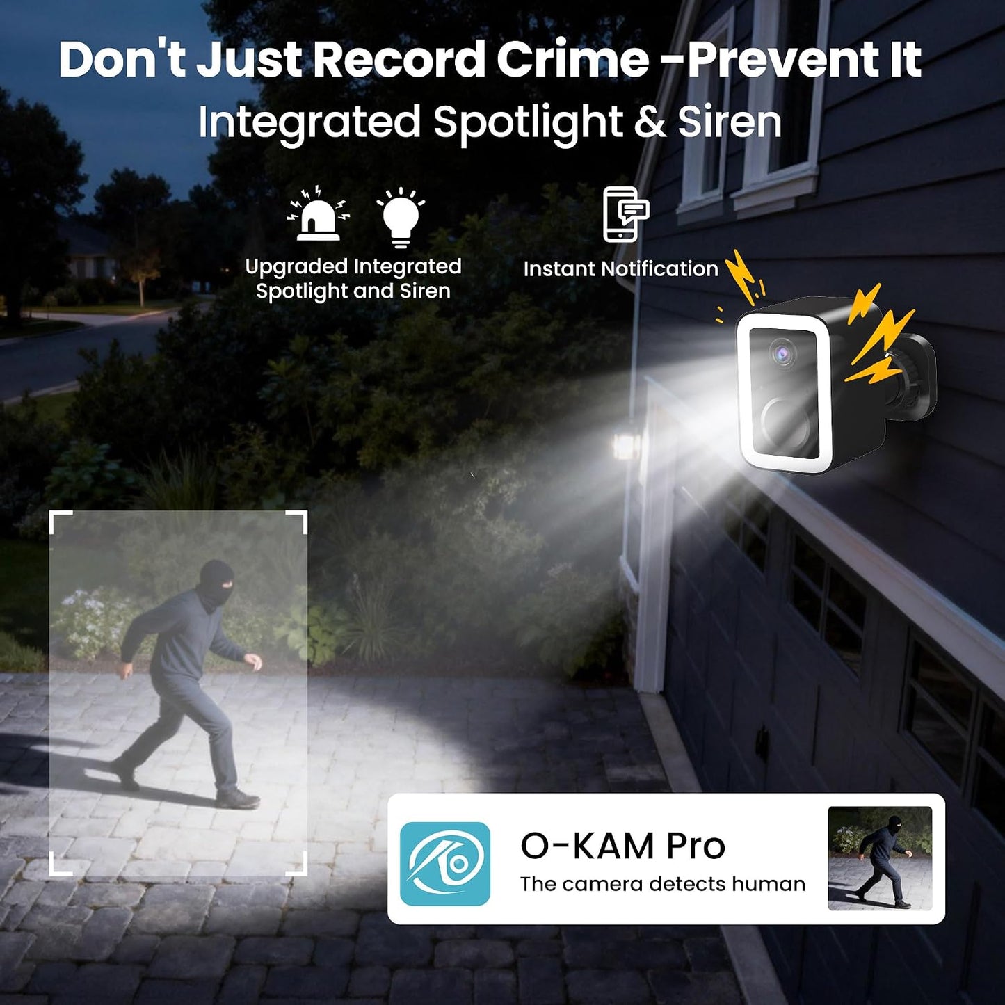 aidowocam 【2 Pack】 Security Cameras Wireless Outdoor, Color Night Vision Even in the Dark, AI Motion Detection & Spotlight Siren Alarm, 2-Way Audio Battery Powered Camera for Home Security