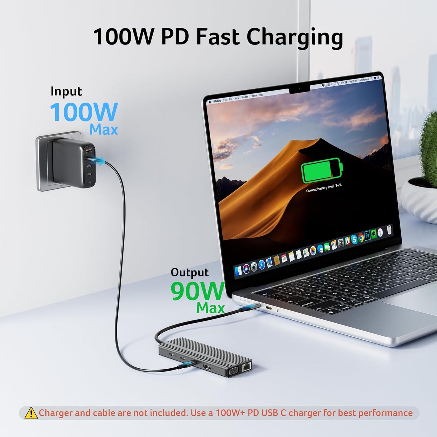 Acer 11 in 1 USB C HUB Multiport Adapter 10Gbps, 4K@60Hz HDMI for Laptop | USB C Docking Station with 2×USB C 3.2 & 2×USB A 3.0 Data Port, 100W PD Port, 1Gbps Ethernet, 1080P VGA, SD/TF, 0.65ft