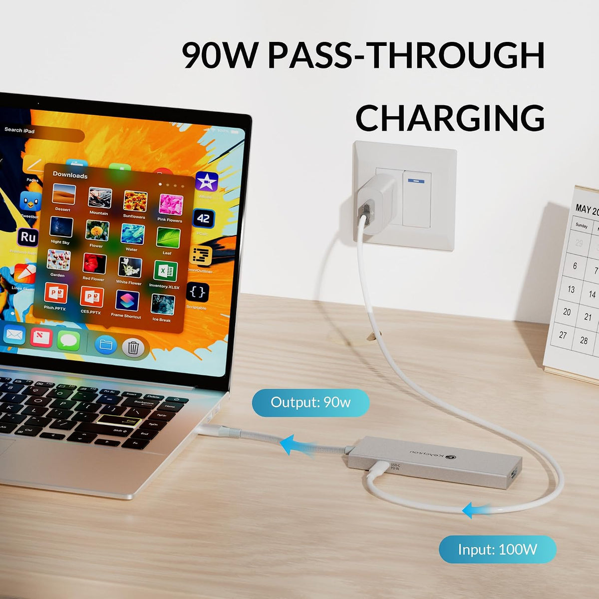 Keychron USB Hub, 6in1 USB C to 4K@60Hz HDMI, 10Gbps USB,100W PD Charging