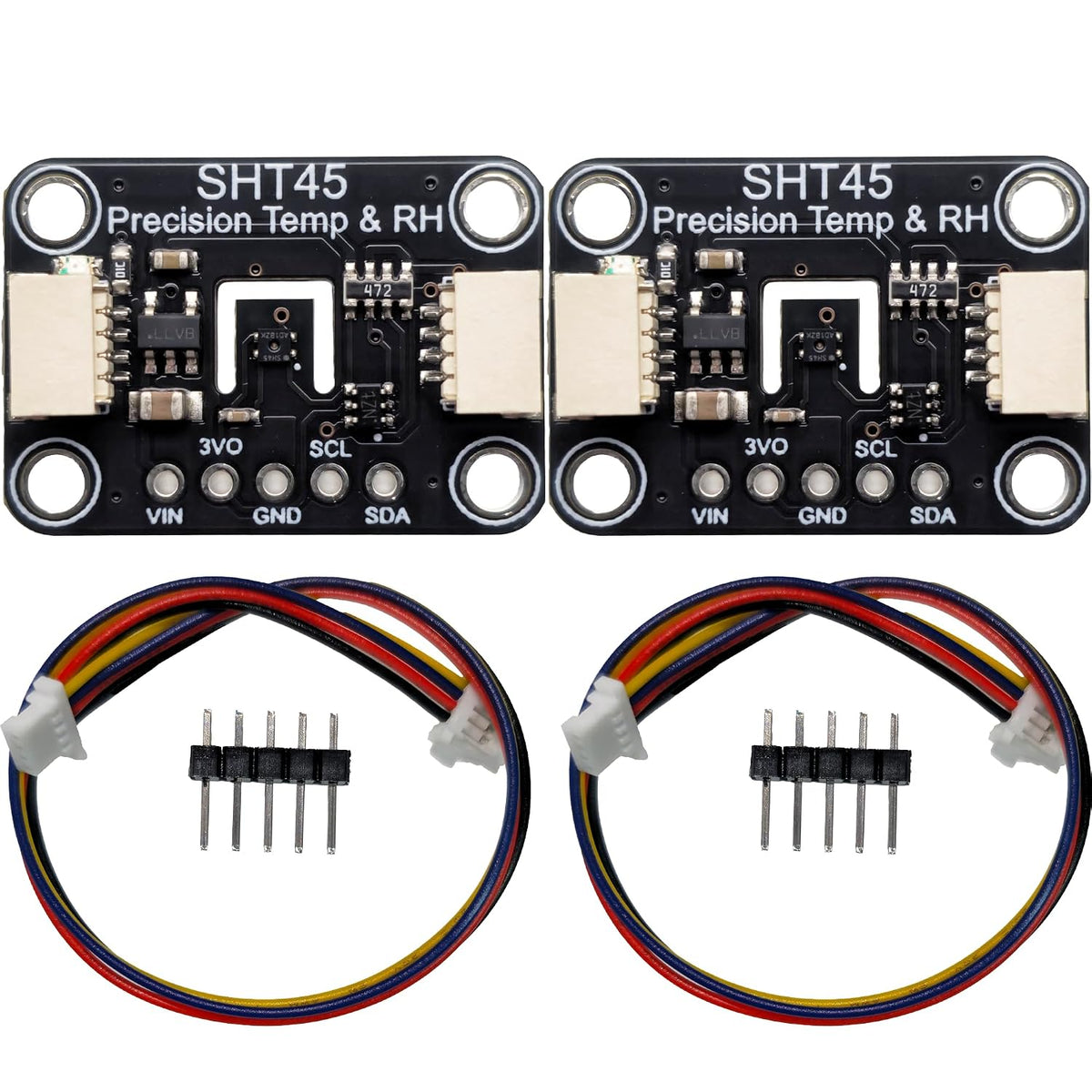2PCS SHT45 Precision Temperature Humidity Sensor Module, 0.1°C Precision, I2C Interface,Temp/RH, Breakout Board for Arduino ESP32