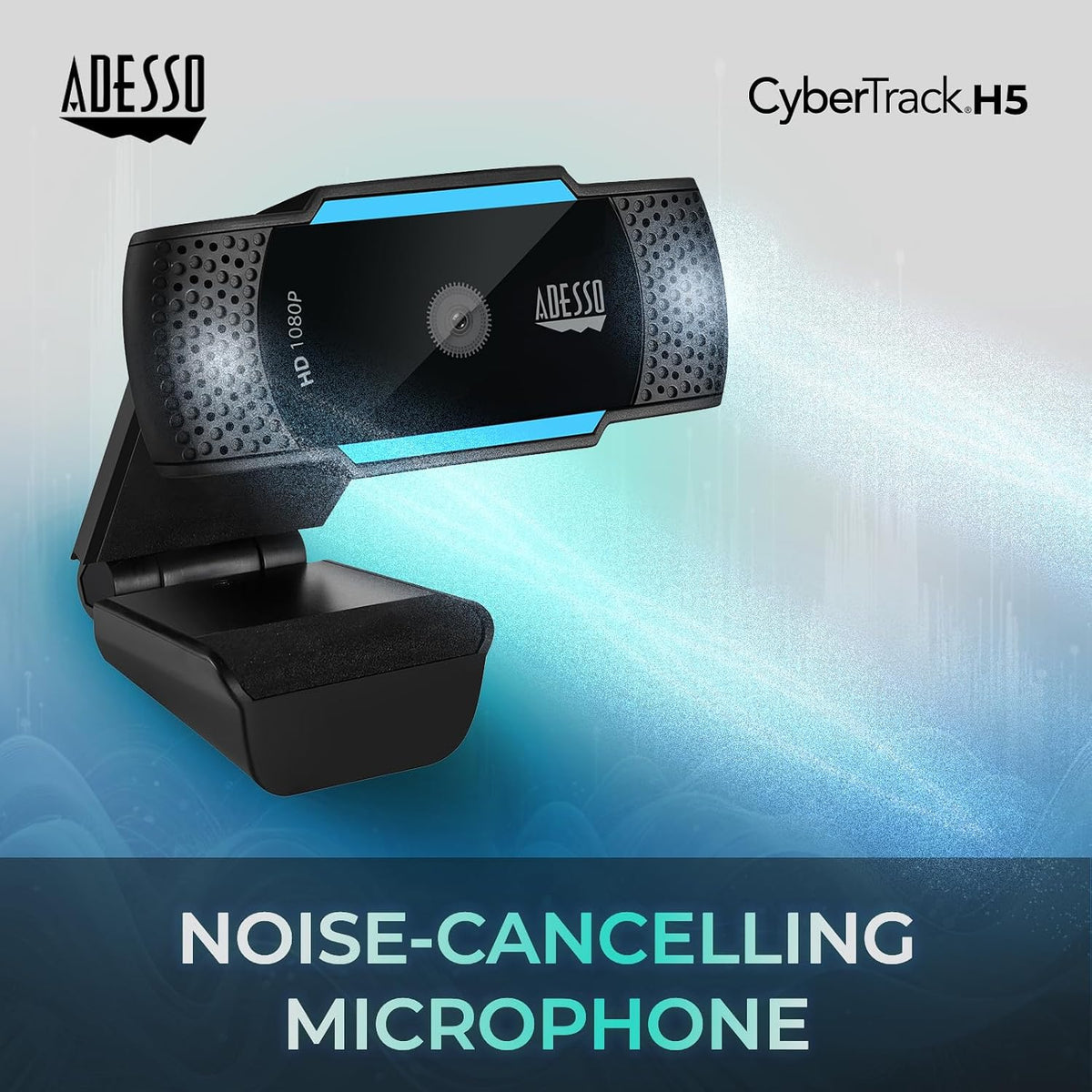 Adesso Cybertrack H5 1080p HD Webcam, Black