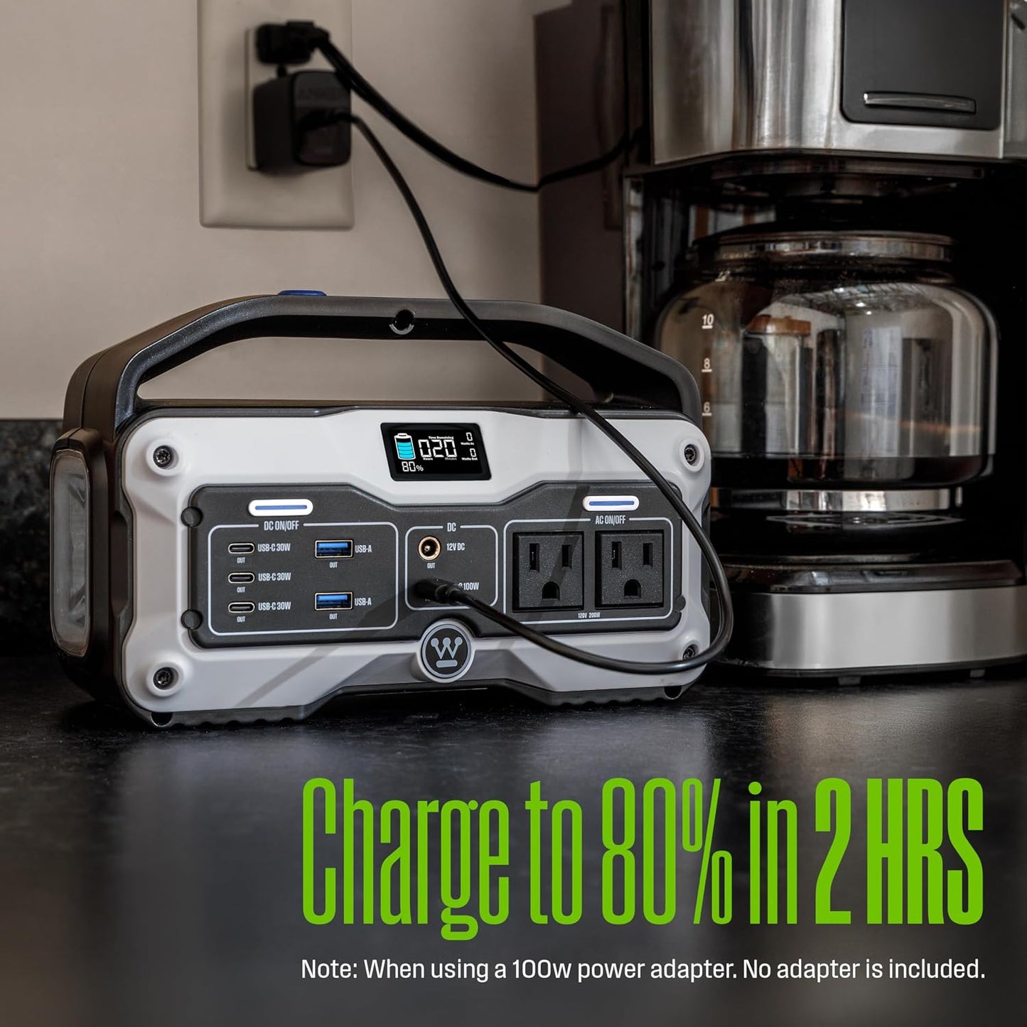 Westinghouse iGen400s 400 Watt, 183Wh Portable Power Station and Solar Generator with LED Display and DC Outlet for Camping, Home, Travel, Indoor/Outdoor Use (Solar Panel Not Included)
