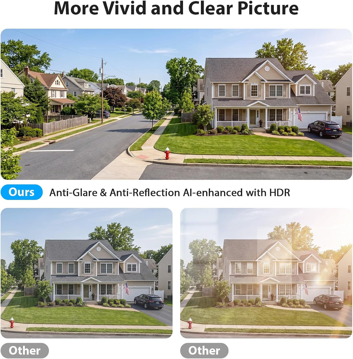 No Drill 2K Window Security Camera, Starlight Color Night Vision, Anti-Glare Anti-Reflection, 2.4GHz&5GHz WiFi Indoor Camera for Outdoor Monitoring,24/7 Recording,Local & Cloud Storage