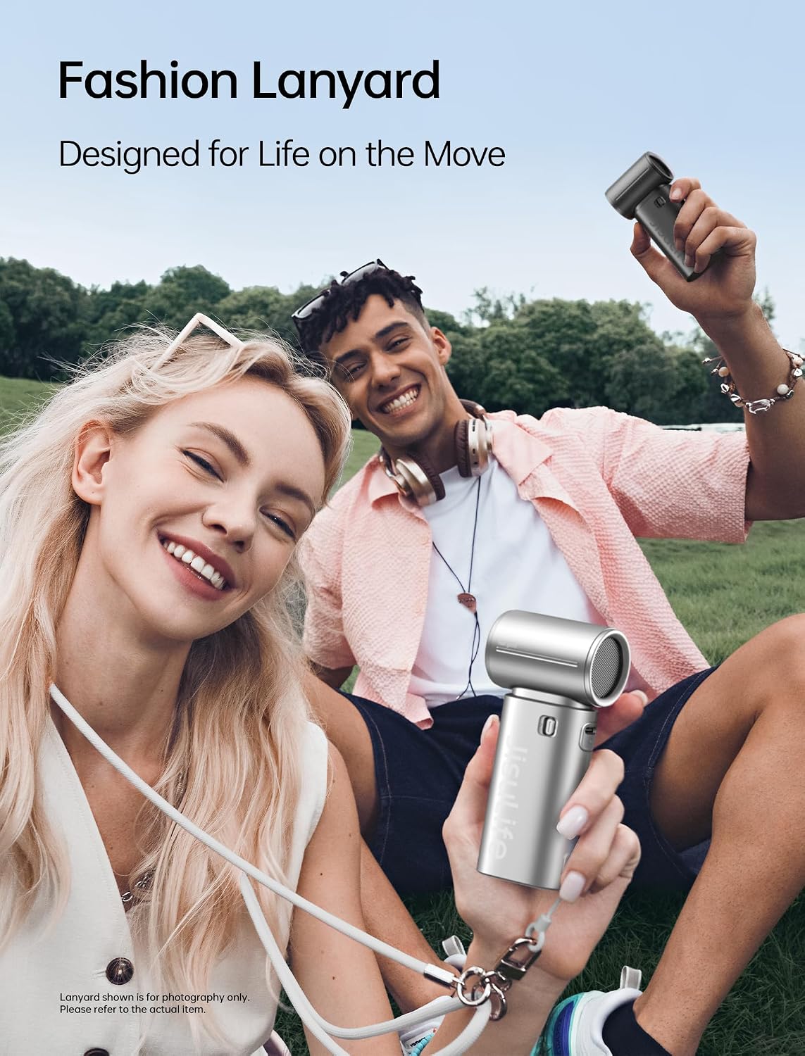 JISULIFE Handheld Fan Life9S - Sleek Chrome: Turbo Power, 22 Hours Cooling | LED Display, 5000mAh, 5-Speeds, Mini Portable Fan for Travel, Cruise, Concerts, Trendy Gifts for Women Men -Silver