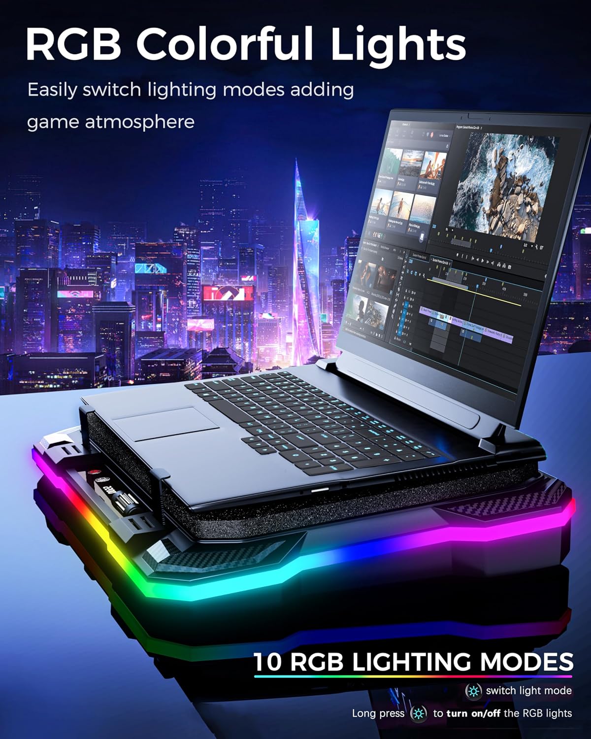 AICHESON Laptop Cooling Pad Turbofan Ultra 10°C-35°C Temperature Drop
