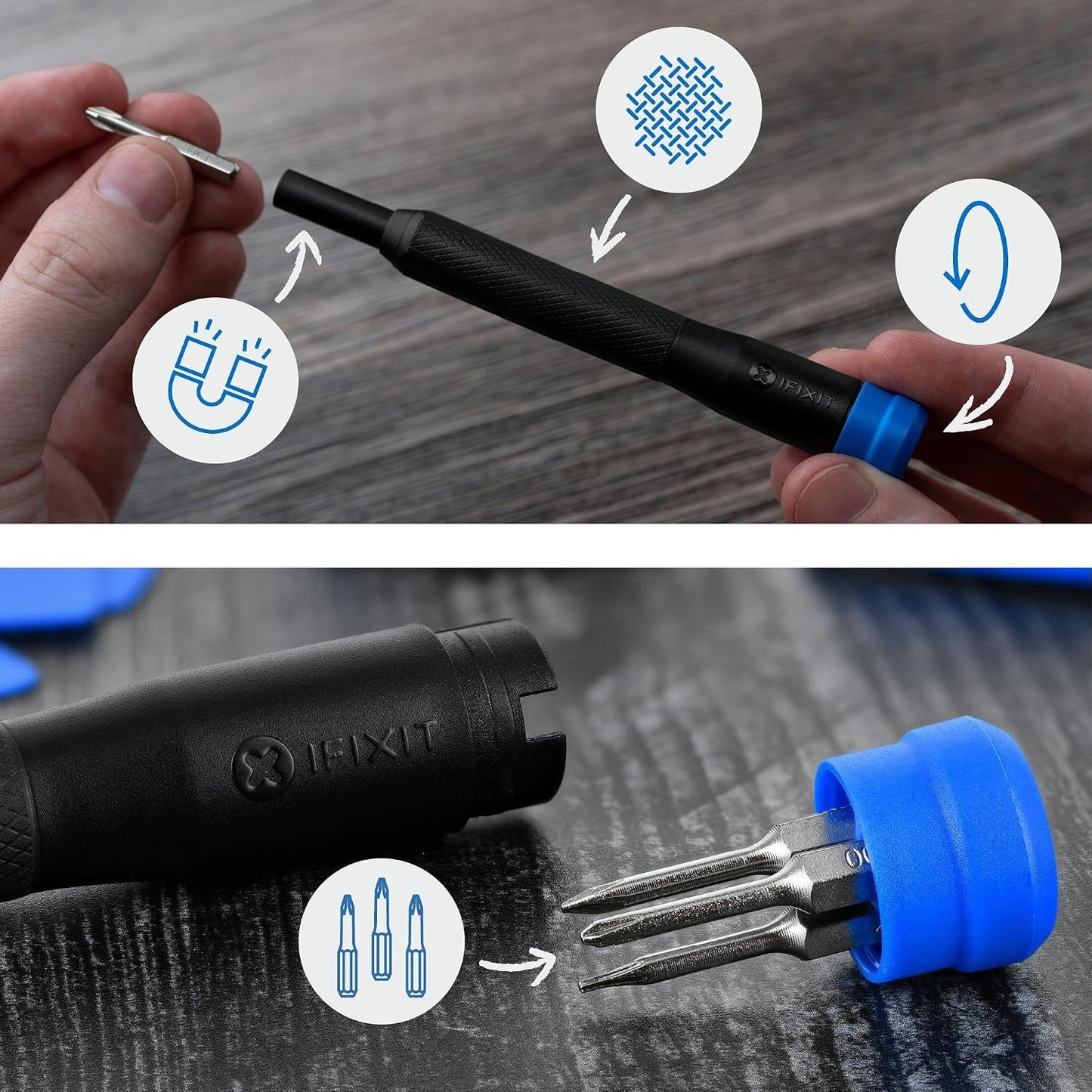 iFixit Essential Electronics Toolkit - PC, Laptop, Phone Repair Kit | Starter tool set with 16 precision bits (4 mm), magnetic screwdriver & opening tools for electronic devices