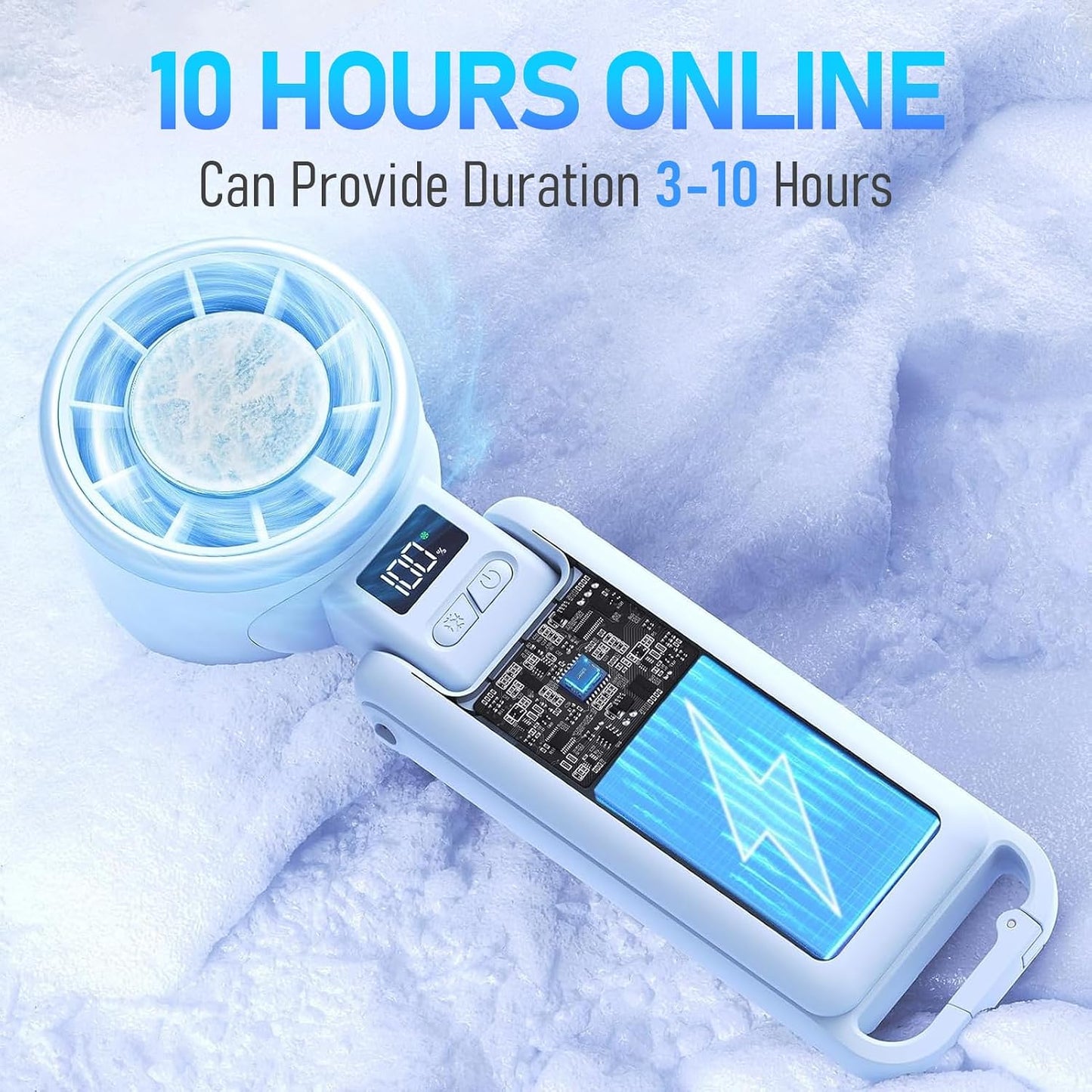 PlayHot Portable Handheld Cooling Fan, Travel Essentials, Gifts for Women | Instant Cooling, 10m/s Airflow, 5-Speed, 10H Max, USB-C Rechargeable, LED Display, 3-in-1 Foldable for Cruise, Beach Vacation