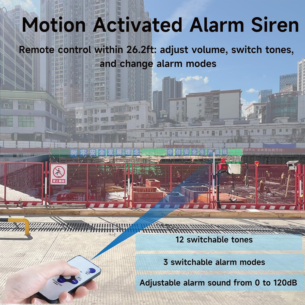 YASONG SLA-01W Motion Detection Flash Light Siren, LED Strobe Light 120 dB Alarm Sounder, Wall Mounted, Motion Detector/Sensor Alarm for Warhouse & Loss Prevention, 25 Watts IP65 AC220 V