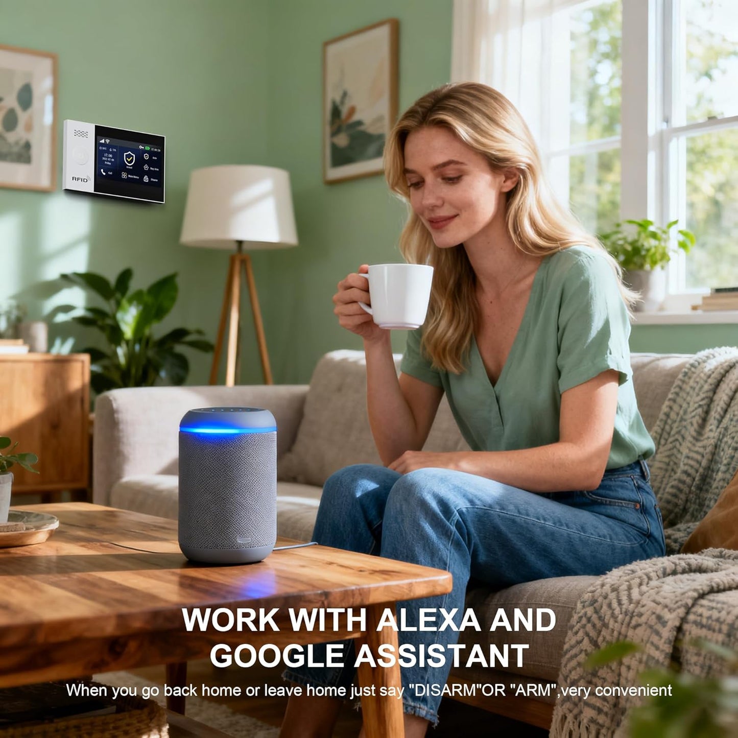 PGST Wireless Alarm System for Home Security,No Monthly Fee,4.3 Inch Touchscreen,Door and Motion Sensors,Compatible with Alexa and Google Home for Apartment,Garage