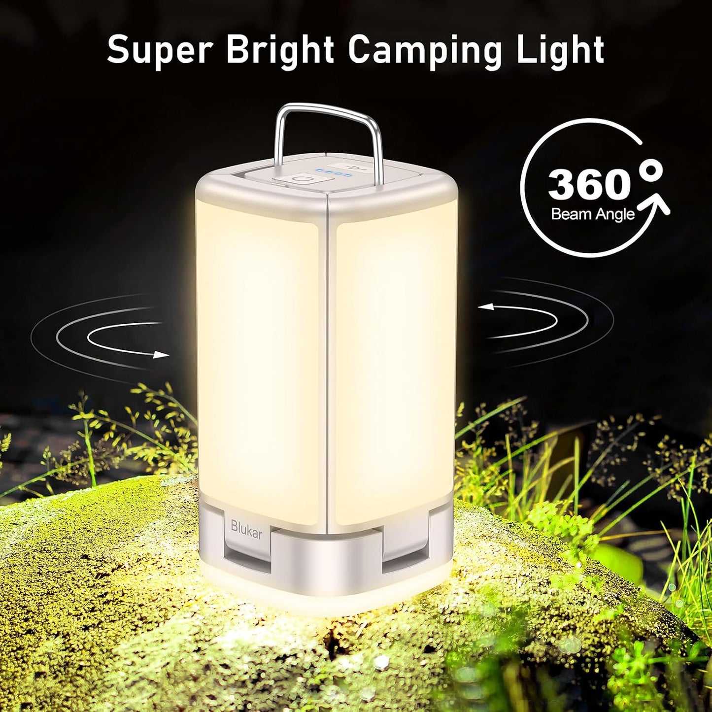 Blukar 116 LED Camping Lantern Rechargeable, Super Bright Camping Lights | 7 Lighting Modes, Innovative Foldable & Expandable Design, Long-Lasting Portable Tent Lamp for Power Out, Emergency,Hurricane