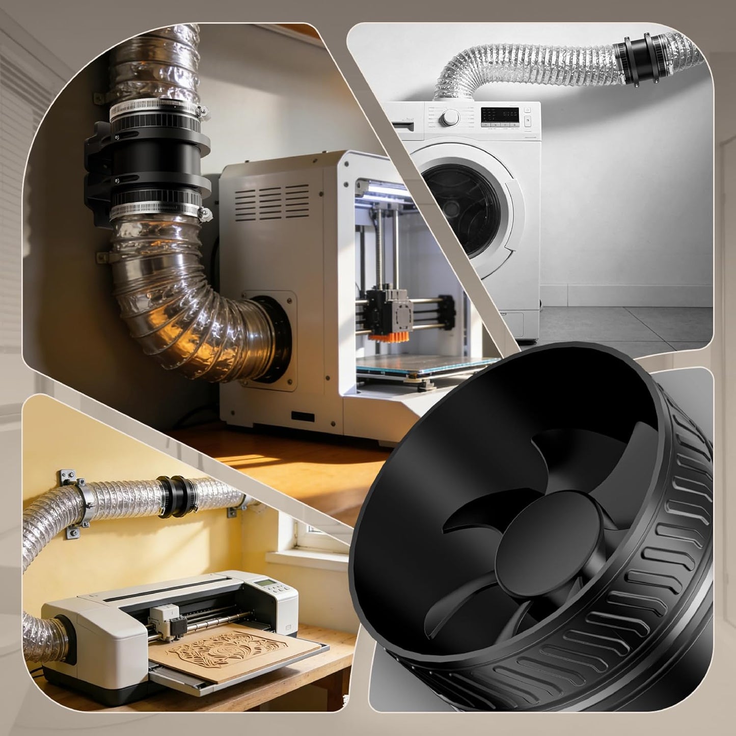 4 Inch Inline Duct Fan Kit with Timer Humidity Sensor Remote Control | Smart Humidity Sensor,6 Speeds,5000 RPM Airflow,24 dB Low Noise,Easy Installation in Grow Tents Basements