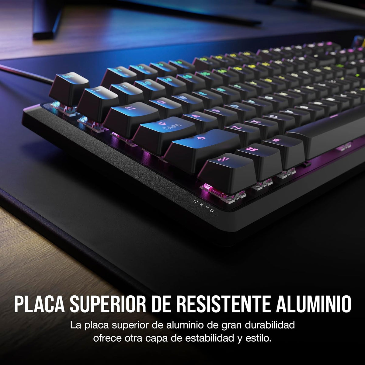 CORSAIR K70 CORE RGB Mechanical Wired Gaming Keyboard with Palmrest – Pre-Lubed MLX Red Linear Switches, SOCD, ABS Double-Shot Keycaps, Sound Dampening, Media Control Dial, QWERTY NA – Black