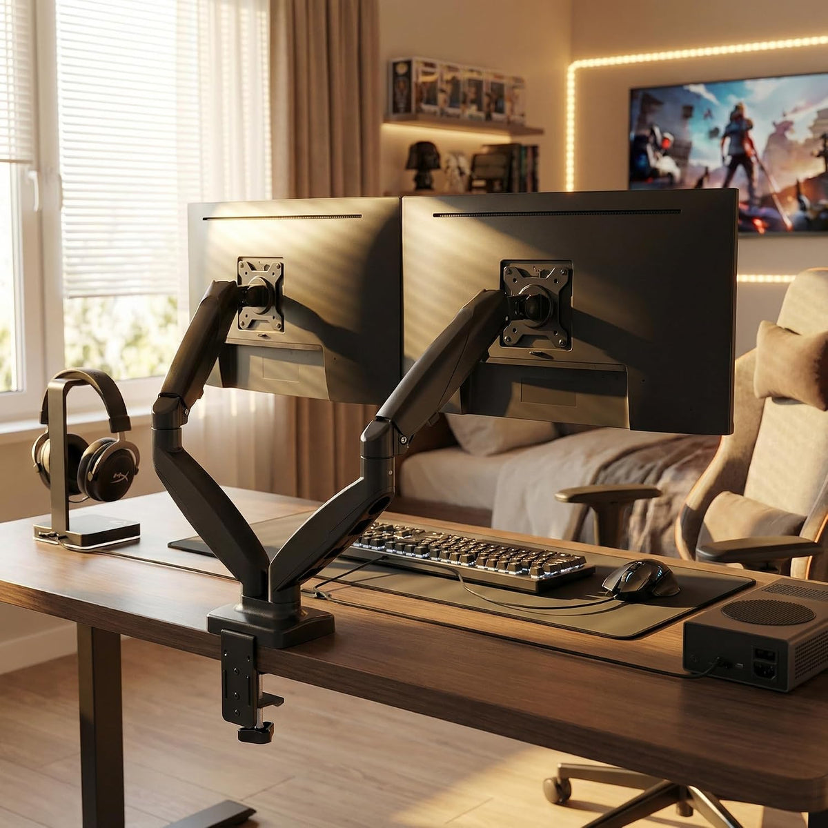 Dual 24-27 Inches Monitors Mount Arms for Desk