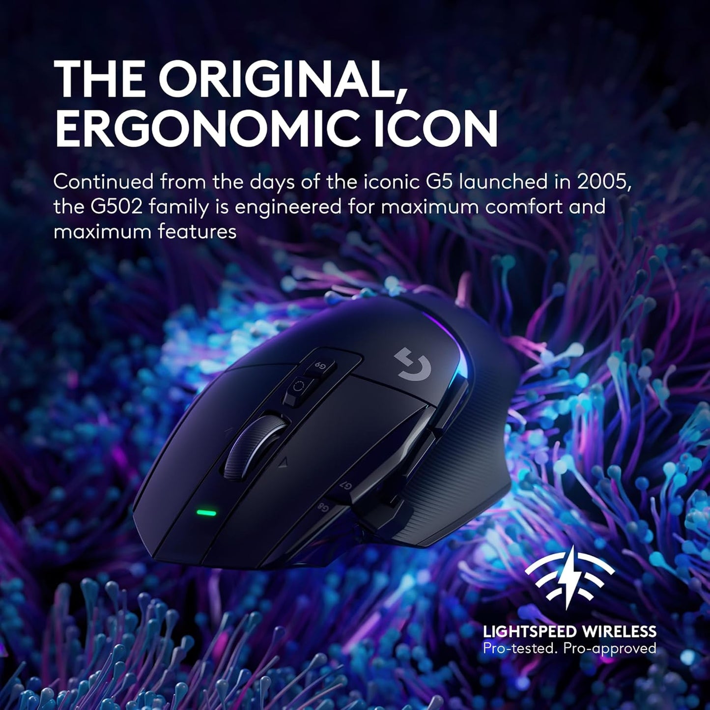 Logitech G502 X Plus Wireless RGB Gaming Mouse - Black | Optical Switches, RGB, 13 Buttons , Infinite Scroll Toggle, <130 hr Battery, USB-C, Wireless Charging Capable, for PC/MacOS