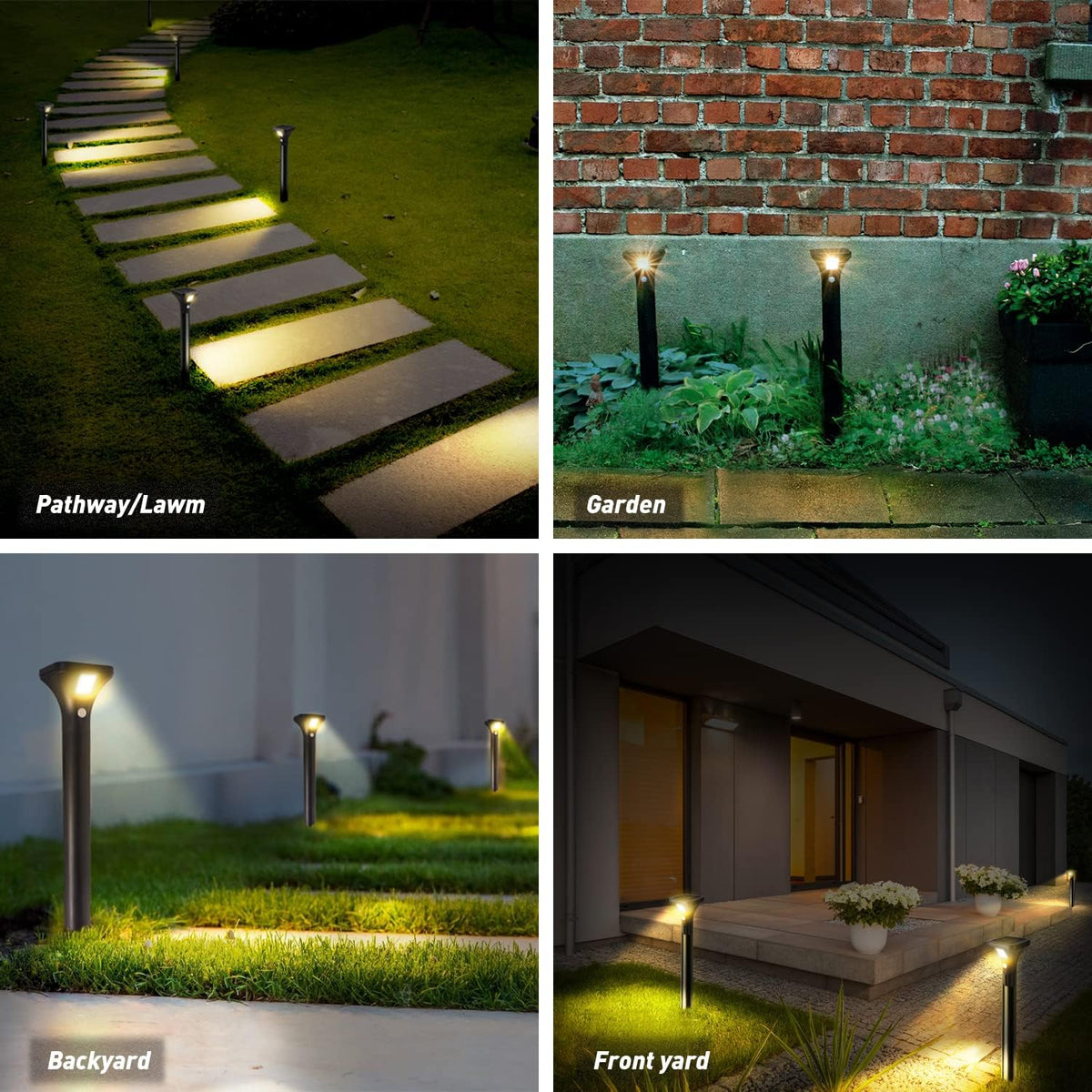 AURAXY Solar Outdoor Lights with Motion Sensor – Waterproof LED Pathway Lights for Yard, Garden, Walkway, Driveway – Auto On/Off, Easy Installation (4 Pack)