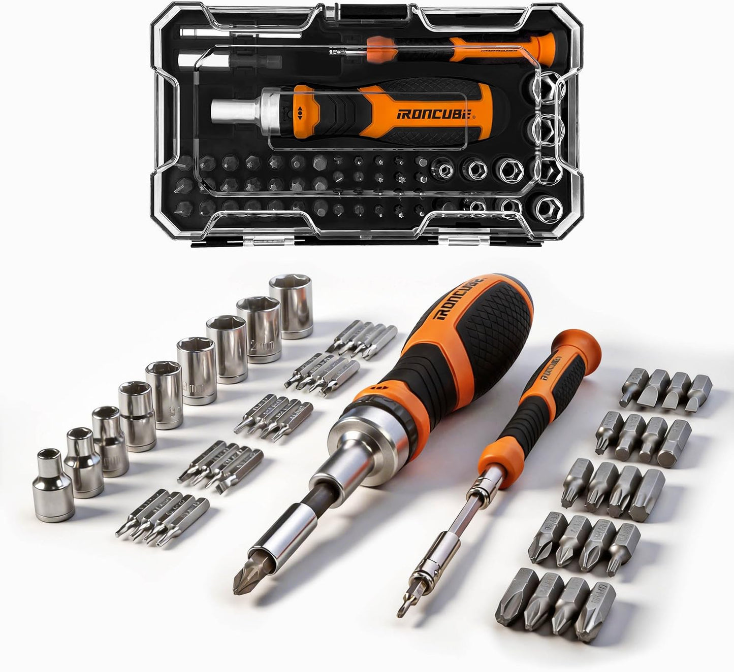 Multi Ratcheting Screwdriver Set: 56 IN 1 Magnetic Bits & Sockets with Case for Emergency Use At Home