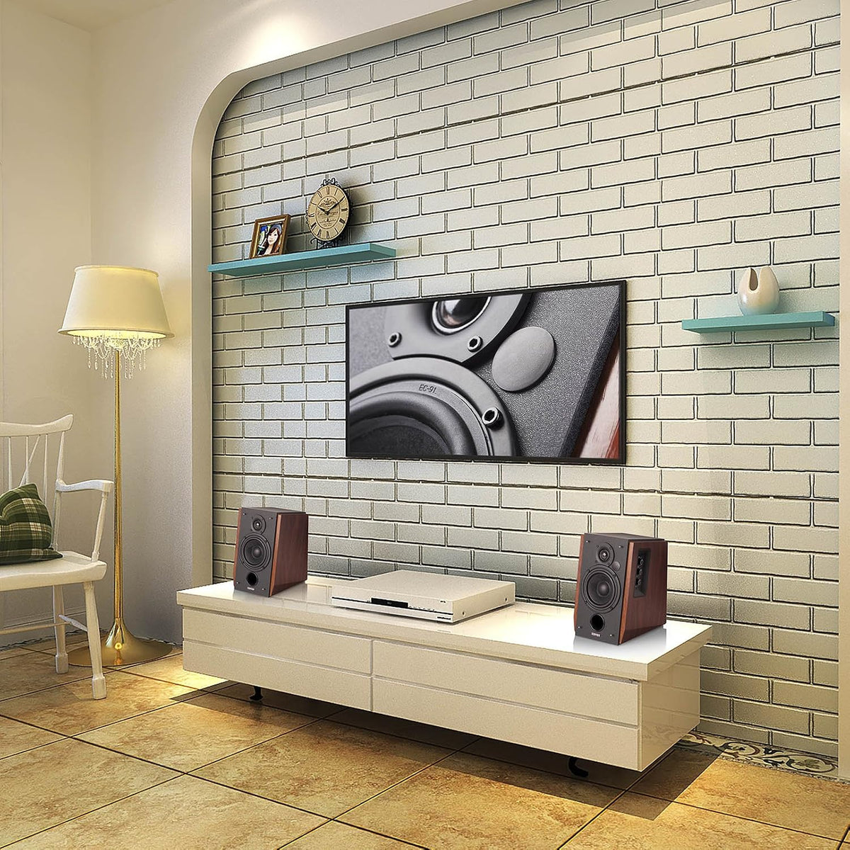 Edifier R1700BT Bluetooth Bookshelf Speaker - Active Near-Field Studio Monitors - Powered Speakers 2 Setup Wooden Enclosure - 66w RMS