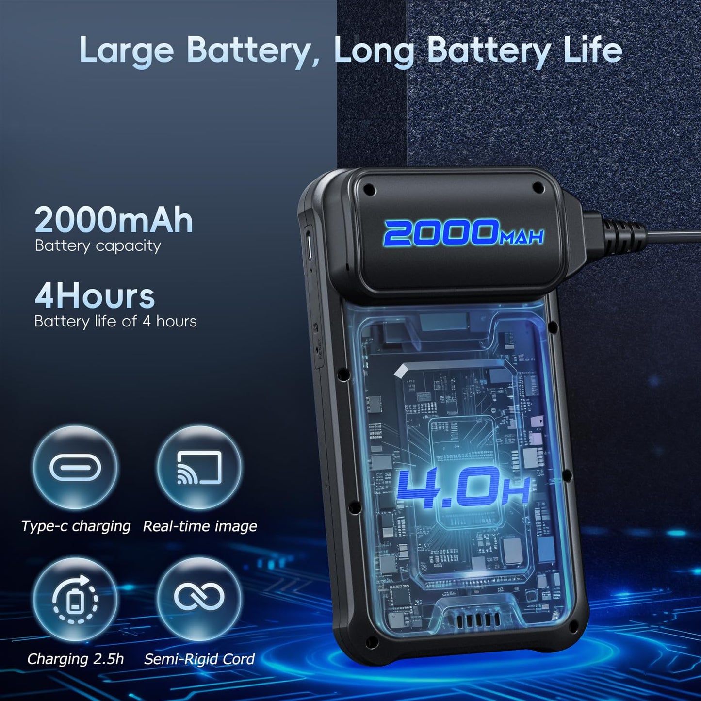Industrial Endoscope Borescope Camera with Light, 4.3'' HD Digital Handheld Waterproof Sewer Tools Snake Inspection Camera with 8 LED Lights 16.5FT Semi-Rigid Cable, Gadgets for Men