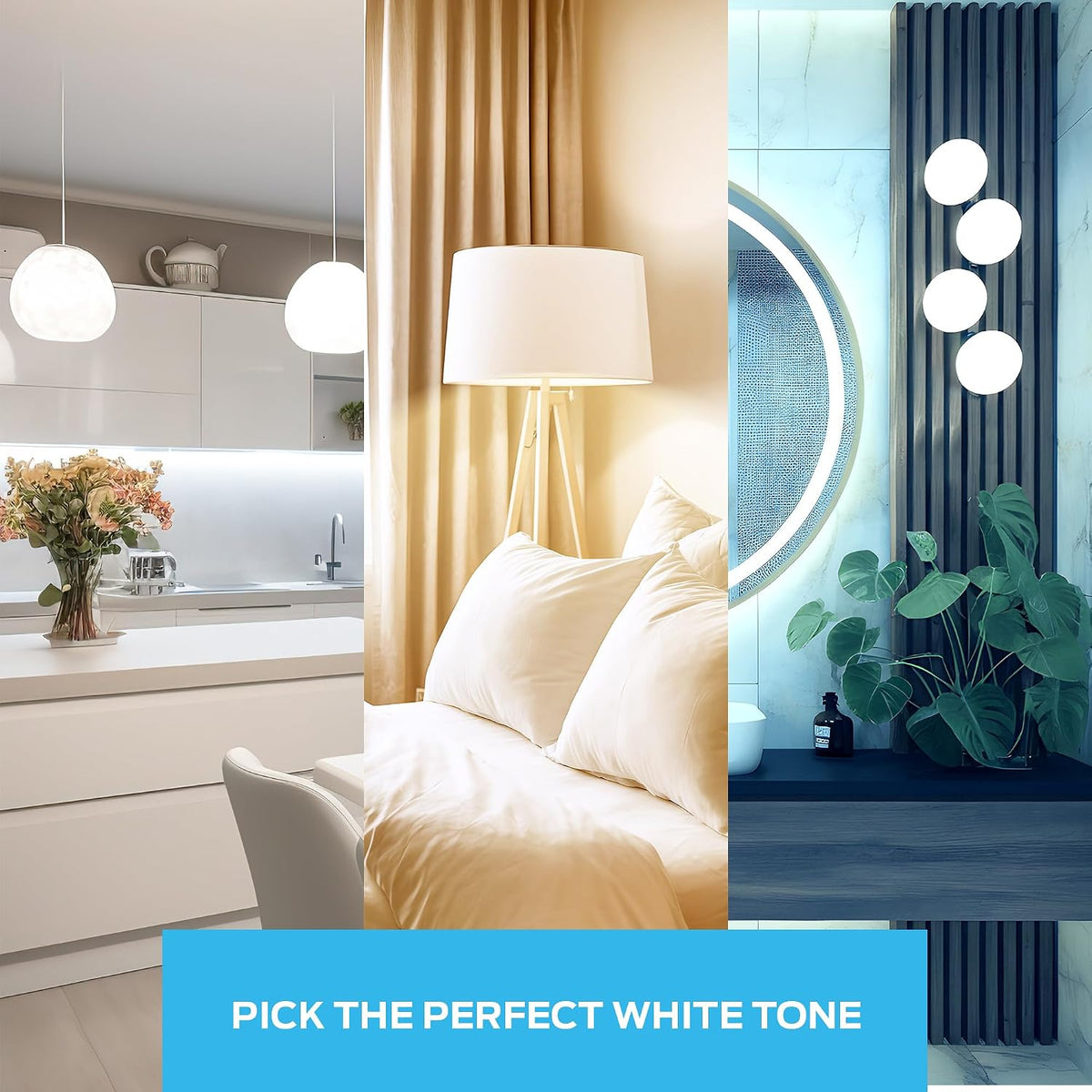 Monster Smart LED Light Bulbs WiFi Color Changing Bulbs, Dimmable Multicolor & Tunable White, Compatible with Alexa & Google Home, A19, 800 Lumens