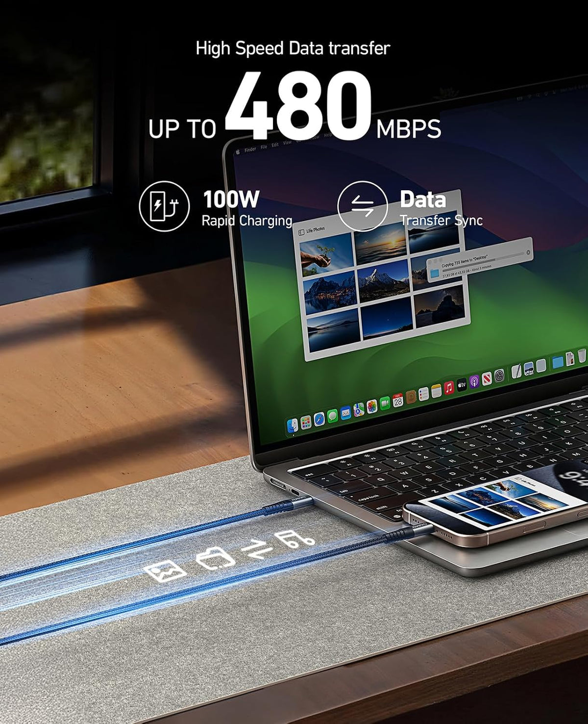 USB to USB C Cable 15FT 1Pack, Extra Long USB C Cable 3A Fast Charging