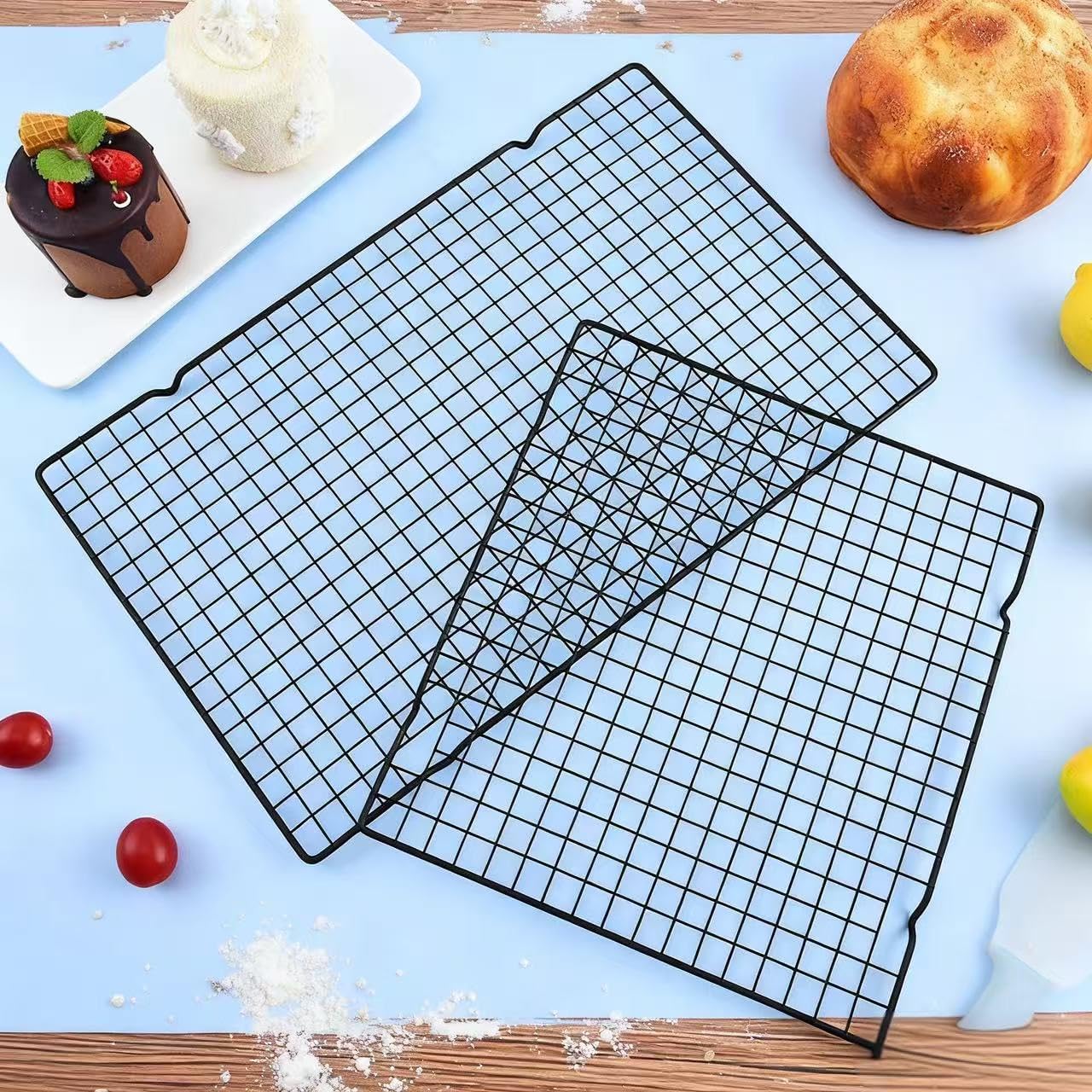 Extra Large Foldable Cooling Rack - Multi-Purpose Baking Cooling Rack for Cakes, Breads, Laptop Stand for Computer Cooling, Grill Rack with Foldable Legs (16.85" x 11.05")