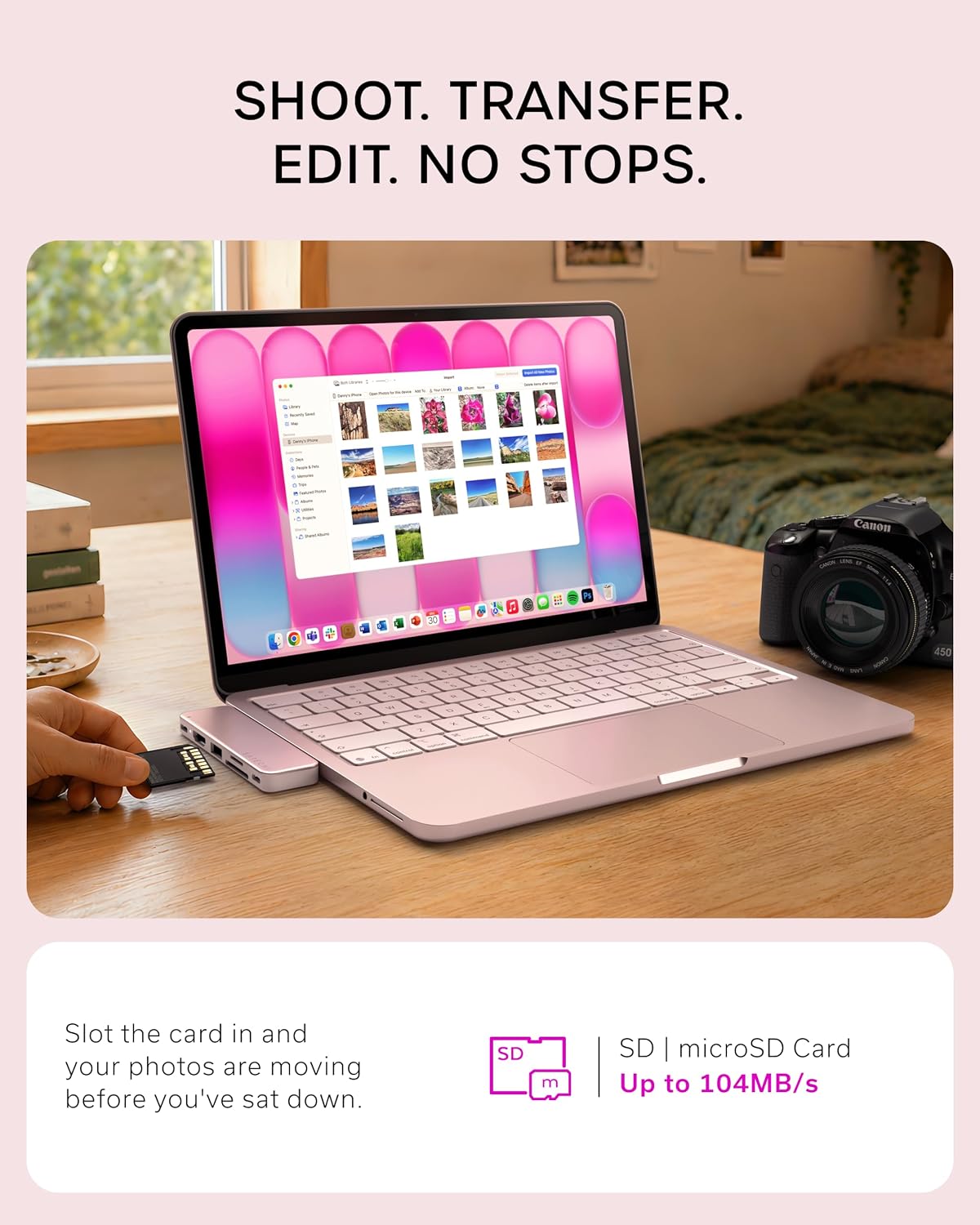 Satechi 6-in-2 USB-C Snap Hub, 4K/60Hz HDMI, for MacBook Neo, Blush