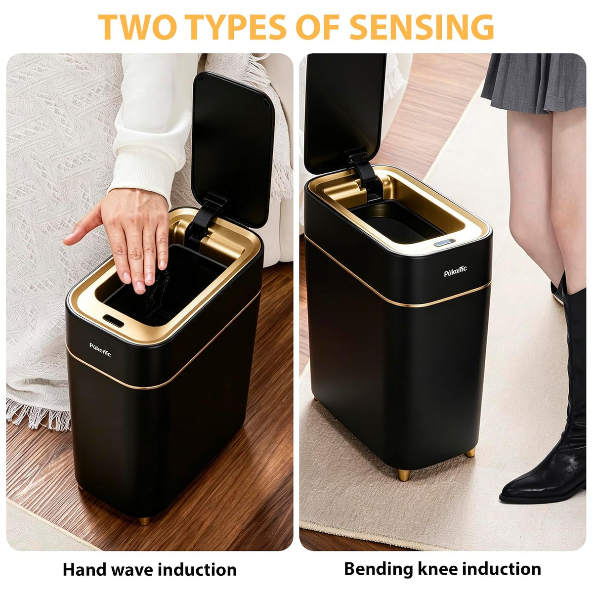 Pukomc Automatic Small Sensor Trash Can with Touchless Lid