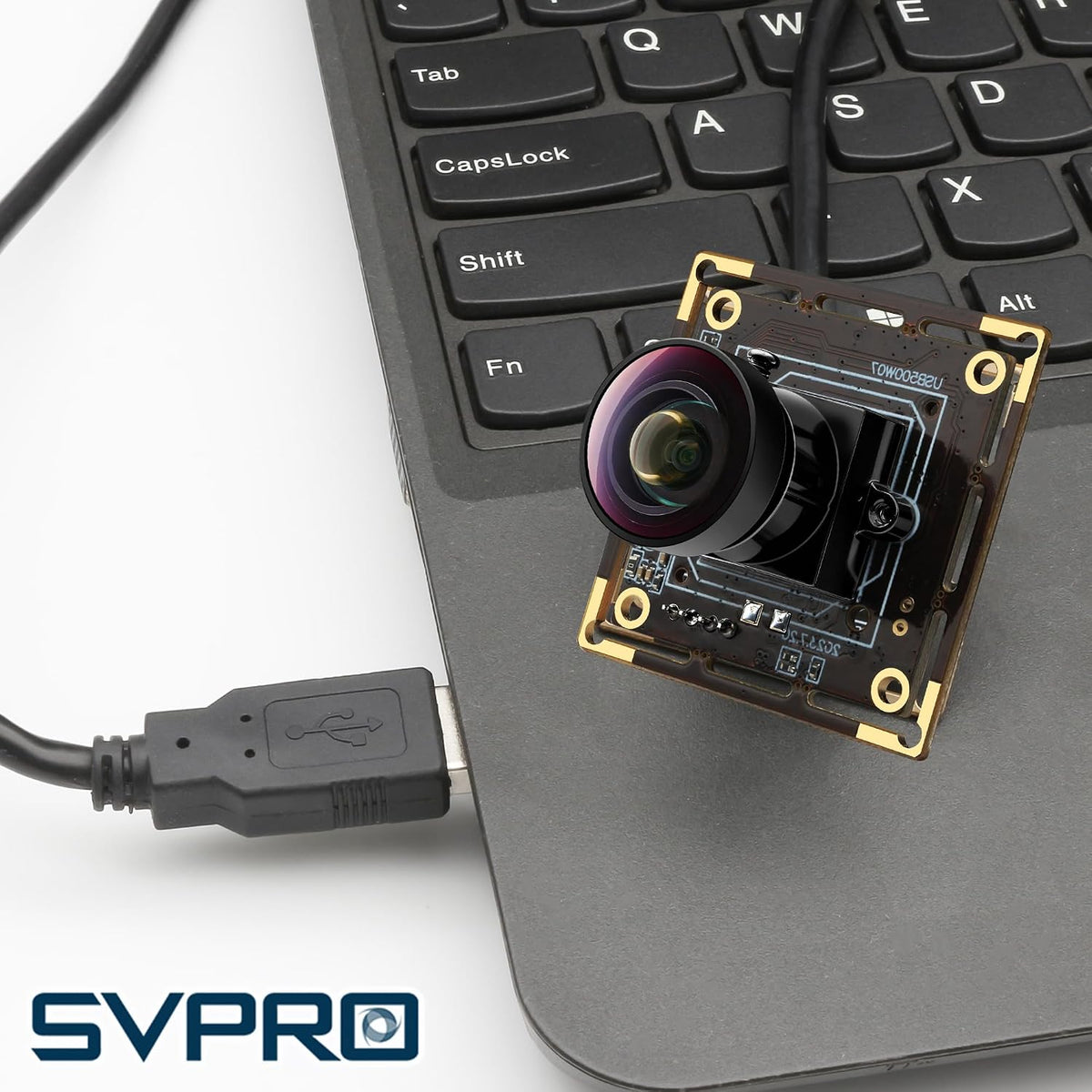 SVPRO 5MP USB Camera Module, 1944P 30fps, Wide Angle, M12 Fisheye Lens, IMX335 Sensor, UVC Plug & Play Industrial Webcam for Security, 3D Printers, Lightburn Camera for Windows/Mac/Linux/Android