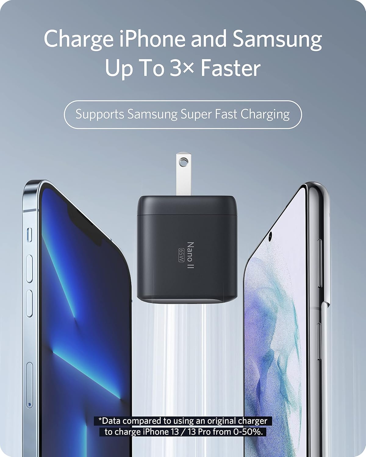 Anker Nano USB C Charger,65W GaN II PPS Fast Compact Foldable Charger for MacBook Pro, Galaxy, Dell, iPhone 17/16, iPad Pro, and More | For iPhone 17/17 Plus/17 Pro Max/16/16 Plus/16 Pro Max/15 Pro Max/iPad Pro, MacBook Pro and More