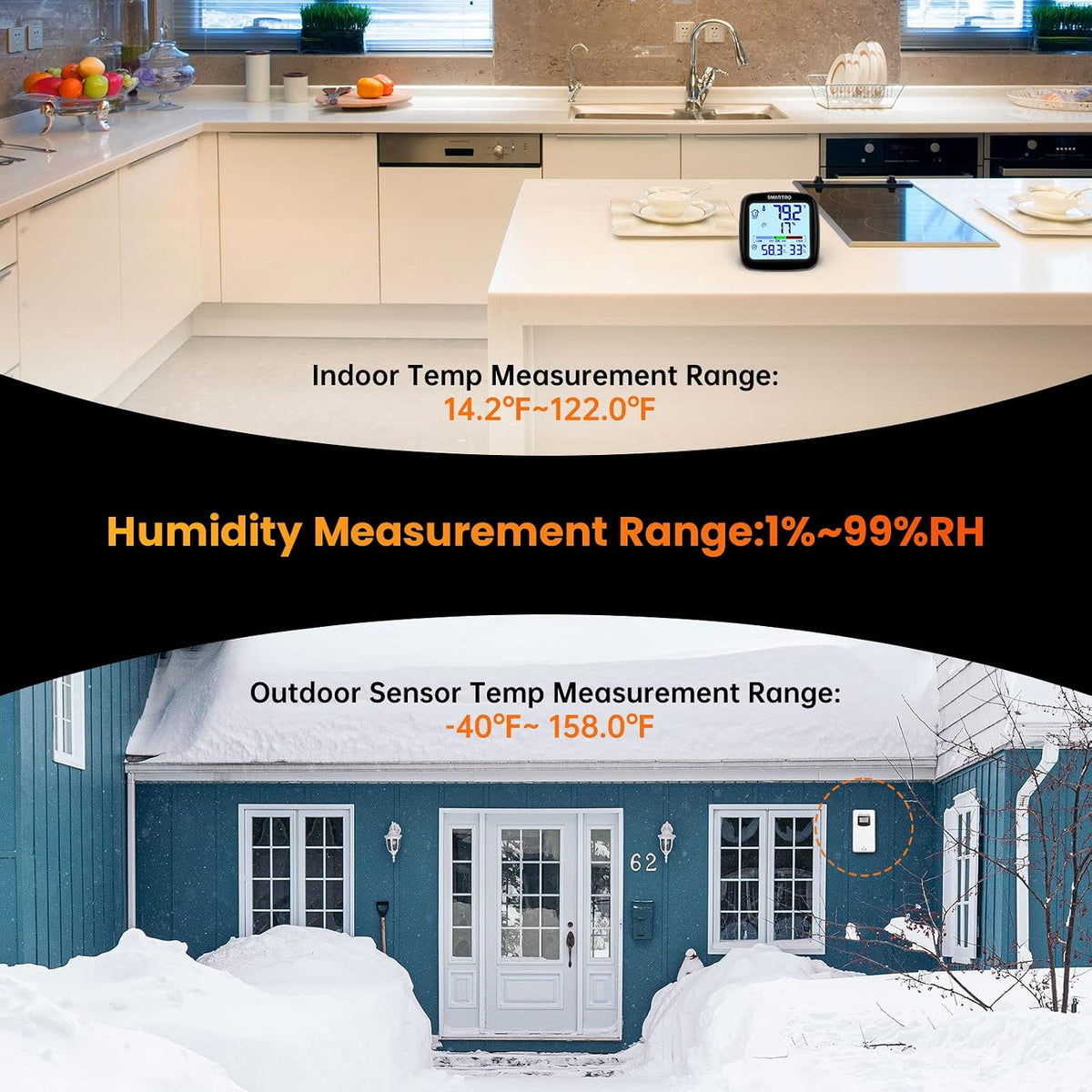 SMARTRO SC92 Professional Digital Wireless Indoor Outdoor Thermometer