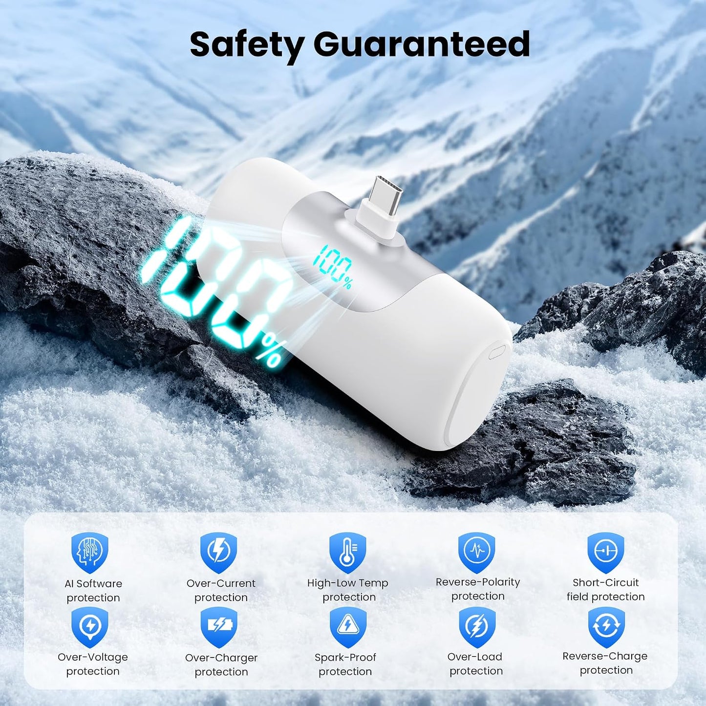[2-Pack]Mini Portable Charger for iPhone 17/16, 5500mAh LCD Display USB C Power Bank,Fast Phone Charging Travel Pocket Size Battery Pack for iPhone 17/17 Pro/17 Pro Max/Air/16/15 Series,Android,etc