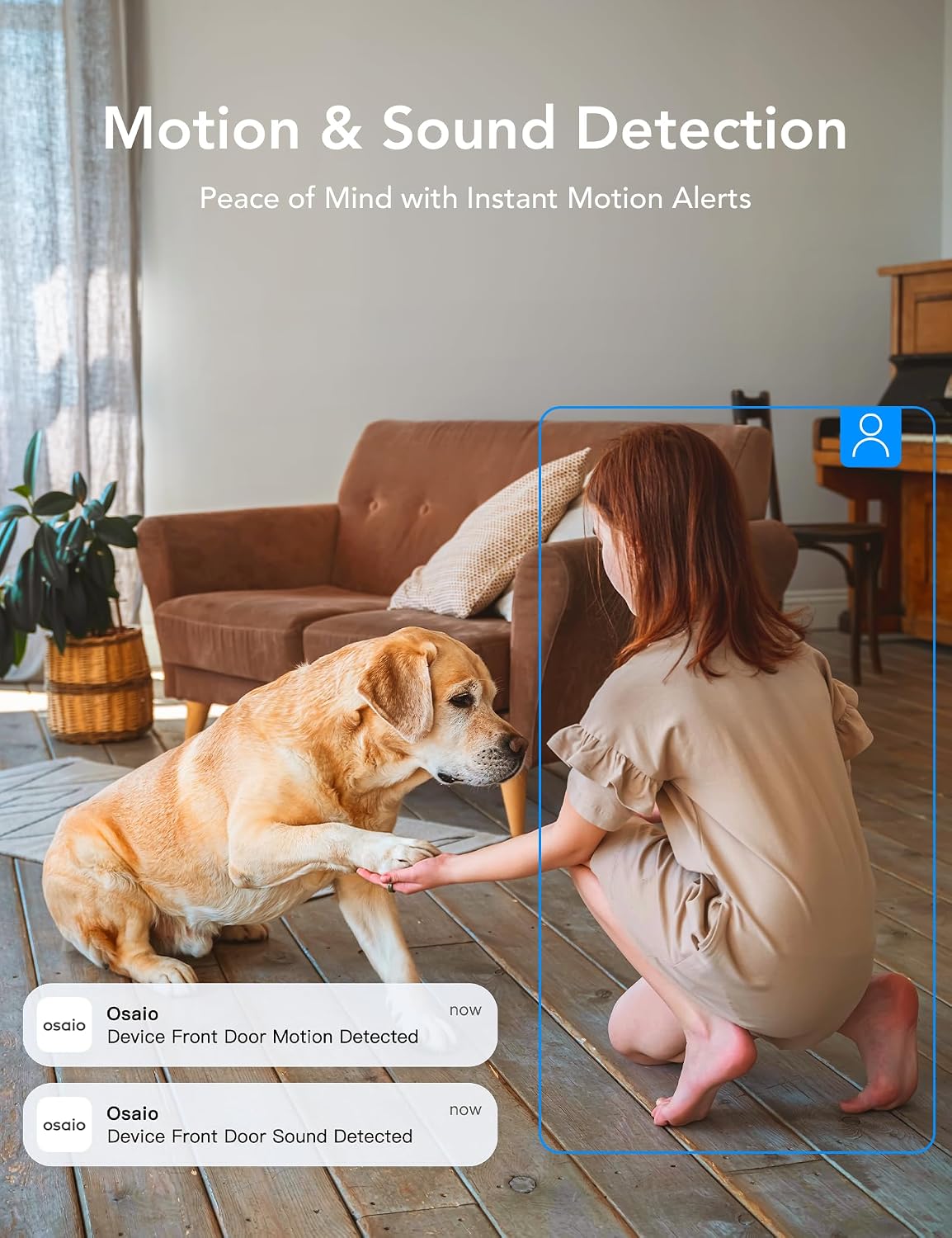GNCC 2K Indoor Camera for Home Security with Phone App 5G/2.4G WiFi Pet Cam | Mini Pet Cam w/Human/Motion/Sound Detection, Compatible with Alexa, Cloud Storage Optional, Fixed View, Plug-in, 2 Pack