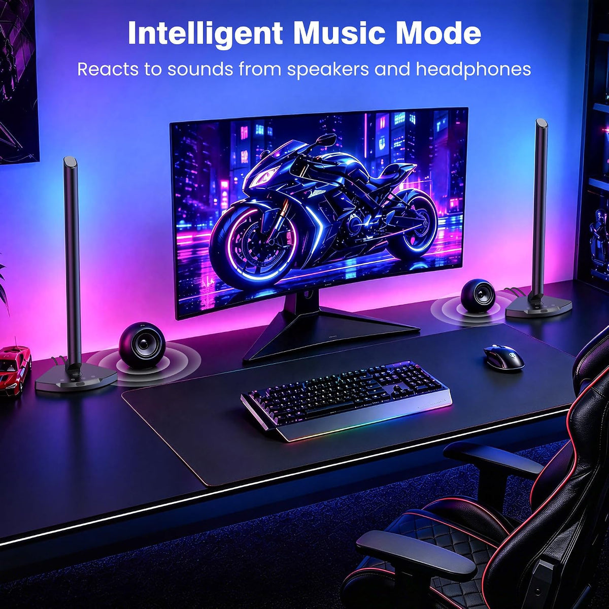 RIYO Smart Gaming Light Bars RGBIC Screen Color Sync Desk Light