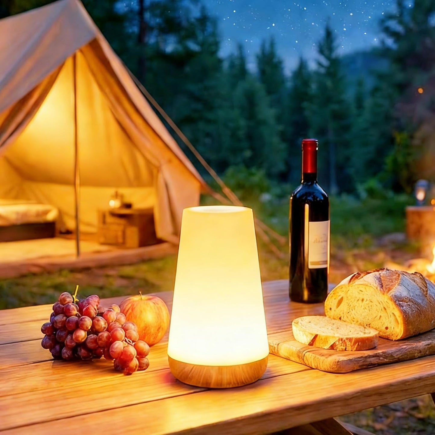 Kids Touch Night Light for Nursery: Rechargeable RGB Nightstand Lamp