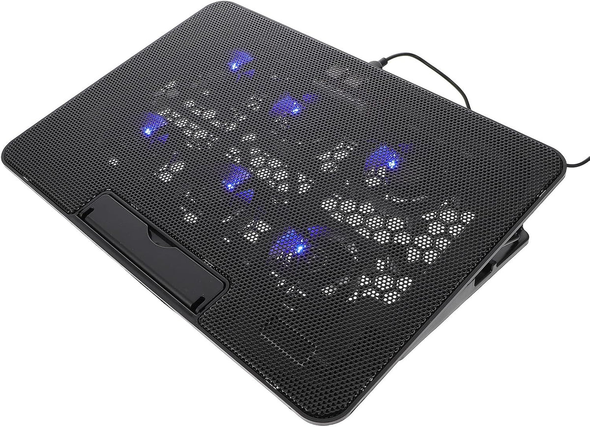 Kisangel Laptop Cooling Pad, 6 Fan Silent Cooler Stand for 15.6 in Notebook