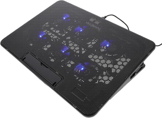 Kisangel Laptop Cooling Pad, 6 Fan Silent Cooler Stand for 15.6 in Notebook