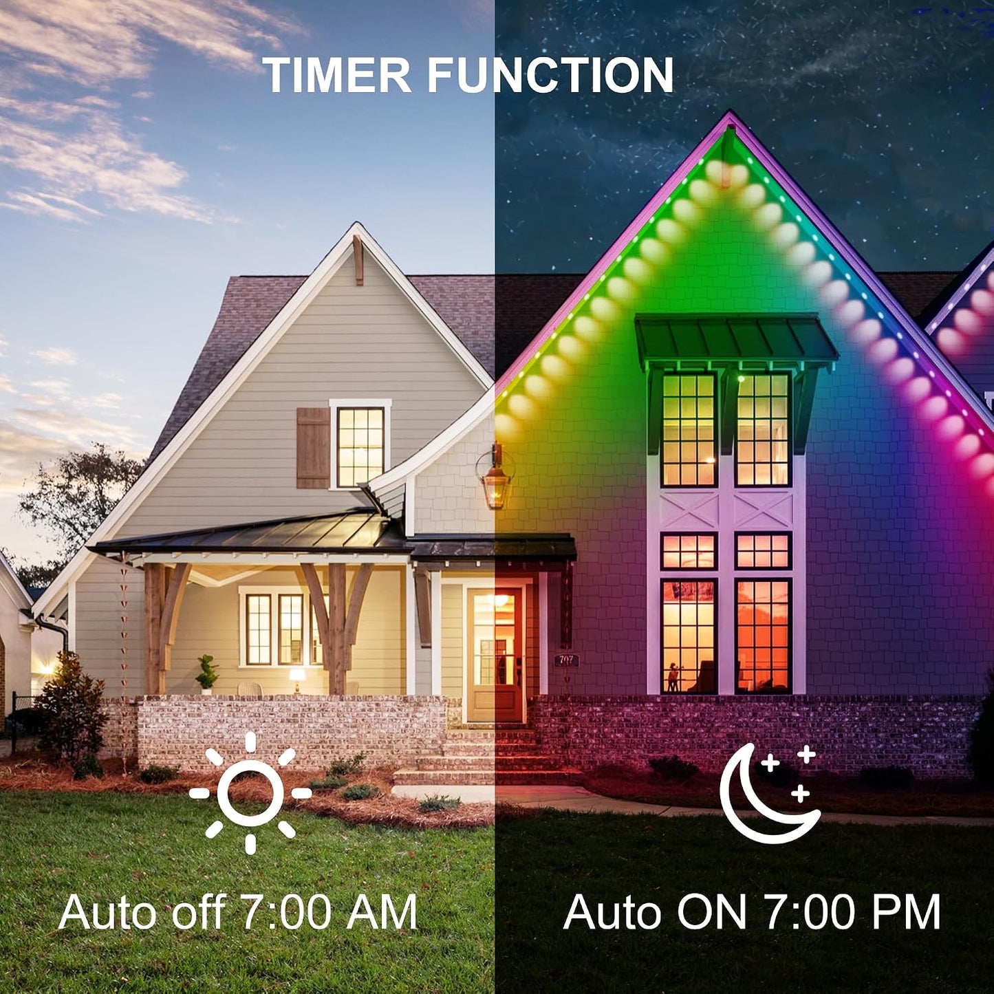 Permanent Outdoor Lights, 100ft RGB Outdoor Christmas Lights with 72 LED Lights, IP67 Waterproof LED Eaves Lights with DIY Scene Modes for Halloween Decor, Smart APP & Remote Control
