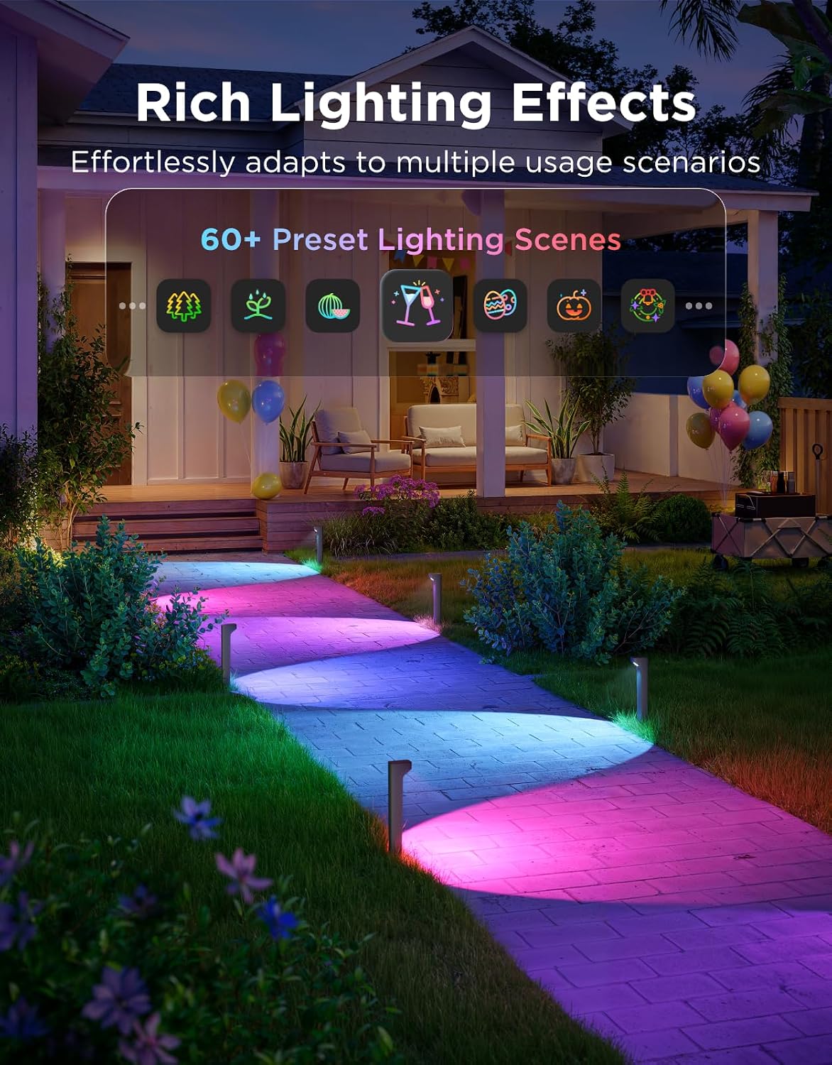 Govee Outdoor Pathway Lights 2 Lite, 8 Pack, 190 lumens, IP67 Waterproof | 16 Million Colors, 60+ Scene Modes, for Path, Landscape Lighting, Outdoor, Compatible with Alexa, Google Assistant, Matter