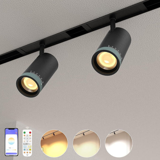 2-Pack Adjustable Focus Spotlight, 18W Magnetic Track Light Head