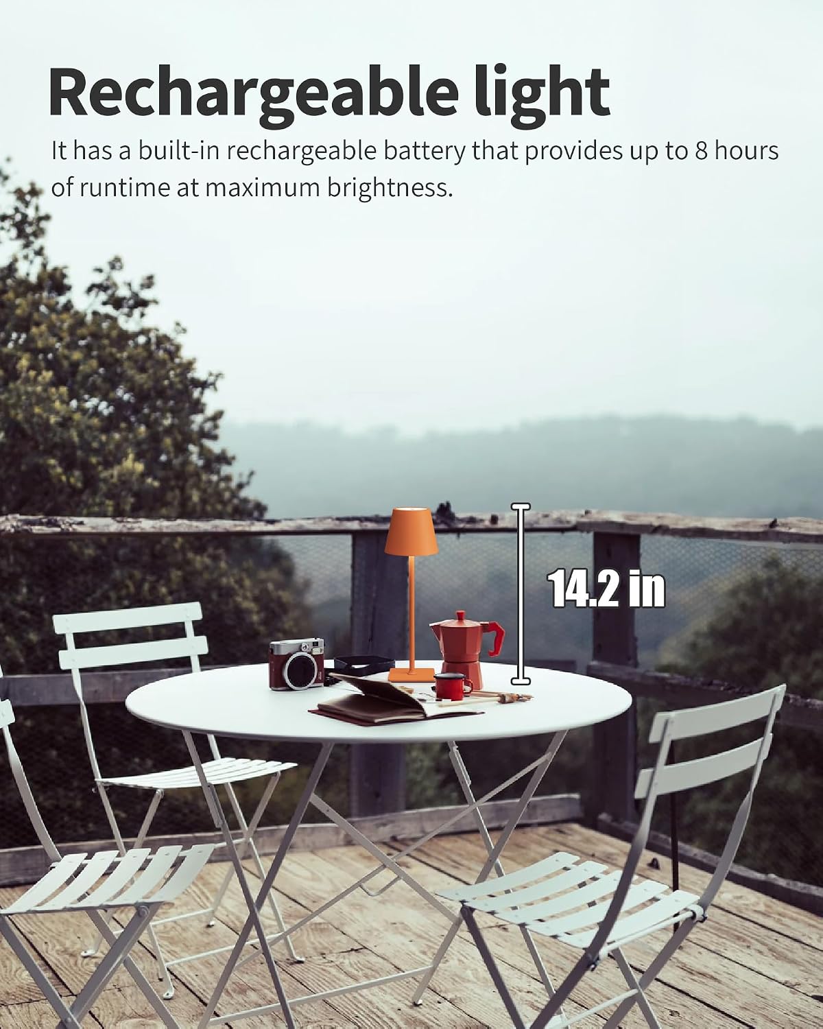 KDG 2 Pack Cordless Orange Table Lamps, Rechargeable Portable LED Desk Lamp | 4000mAh Battery Operated 3 Color Stepless Dimming Up for Restaurant, Bedroom, Outdoor Party, Camping, Coffee Shop, Nightlight
