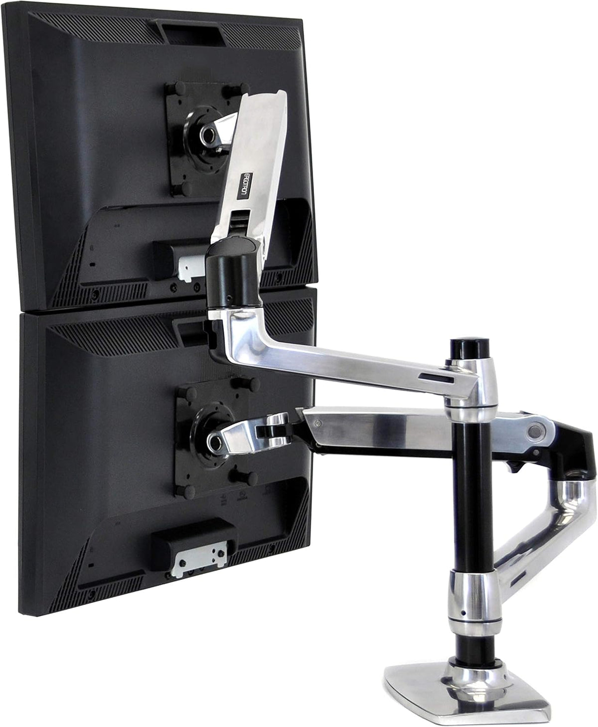 Ergotron – LX Vertical Stacking Dual Monitor Arm, VESA Desk Mount – for 2 Monitors Up to 40 Inches, 7 to 22 lbs Each – Tall Pole, Matte Black