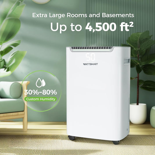4,500 Sq.Ft Dehumidifier for Basement with Drain Hose, MAX 50 Pint