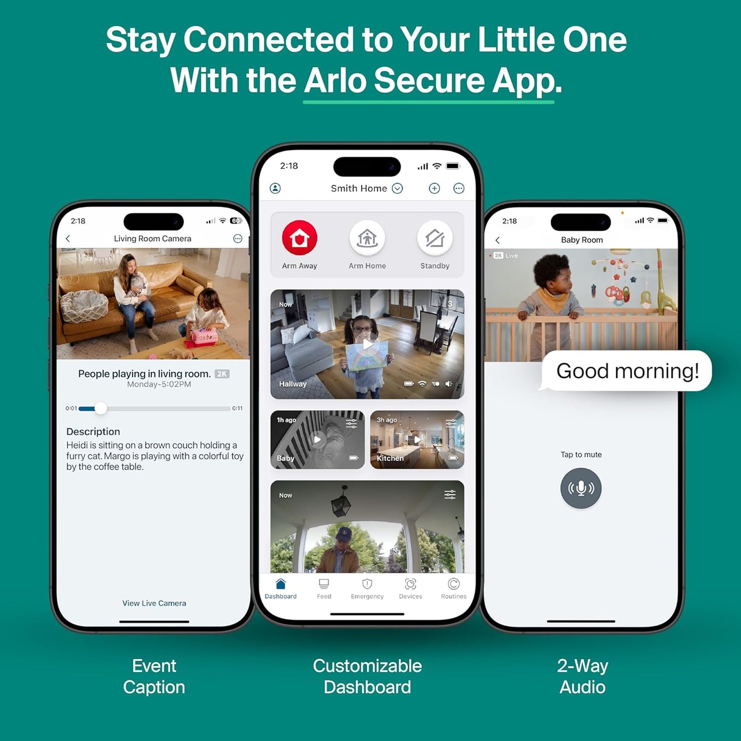 Arlo Essential Indoor Baby Camera 2K (3rd Gen) - Privacy Shield, 2-Cam | 2K baby & kid surveillance camera; Wired power; Privacy shield; Person detection; Night vision; 1-mo Secure plan incl.