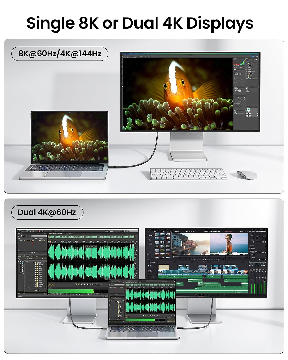 Silkland 40Gbps USB 4 for Thunderbolt 4 Cable 4FT, 240W PD3.1, 8K/Dual 4K | USB-IF Certified, Braided USB C Data Cable Compatible for SSD, MacBook, iPhone 17/16, iPad, Dock