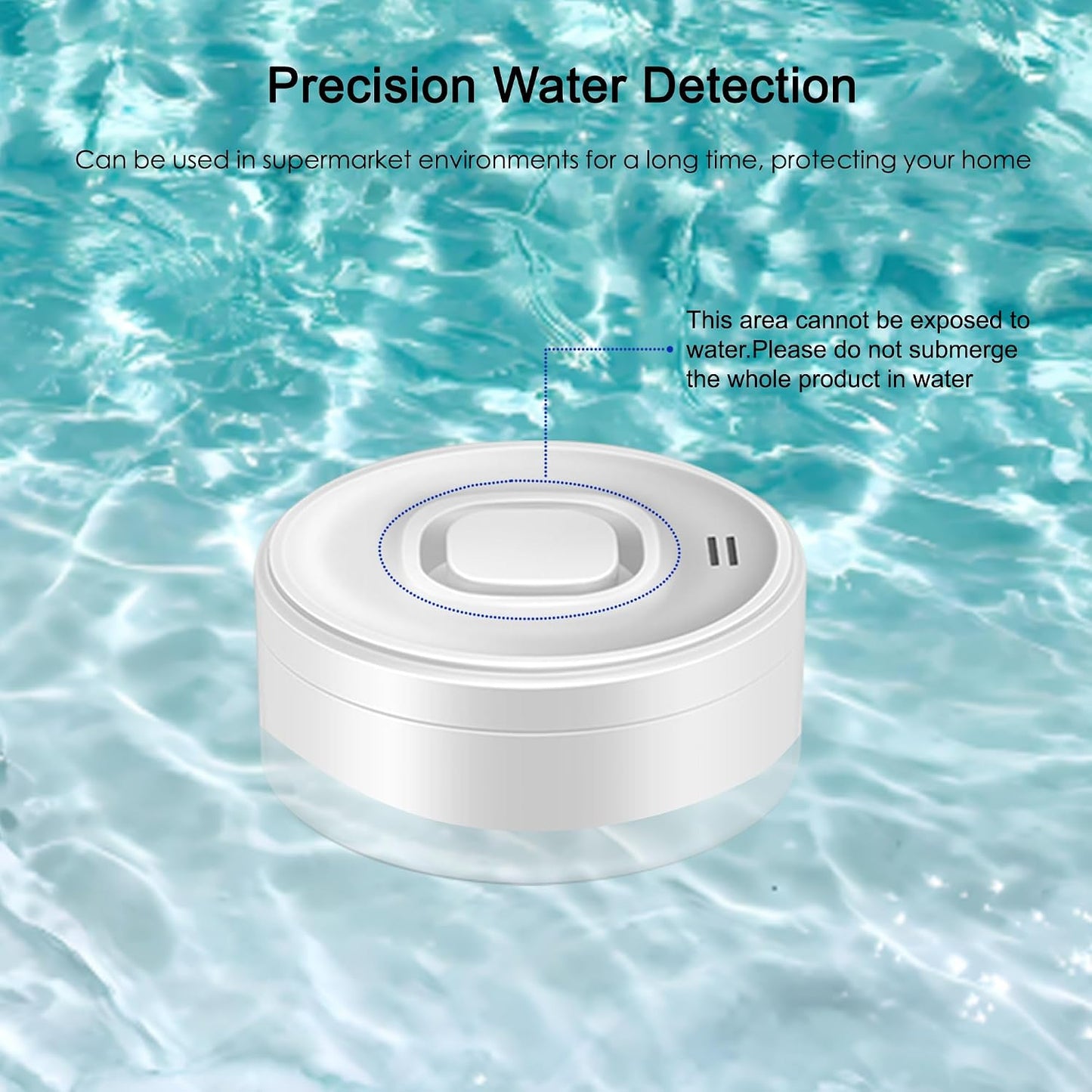 WiFi Water Leak Detector: Smart Water Sensor Alarm,100dB Adjustable Alarm and App Alerts for Kitchens, Basements, Bathrooms, 2 Detectors & 1 Base Station