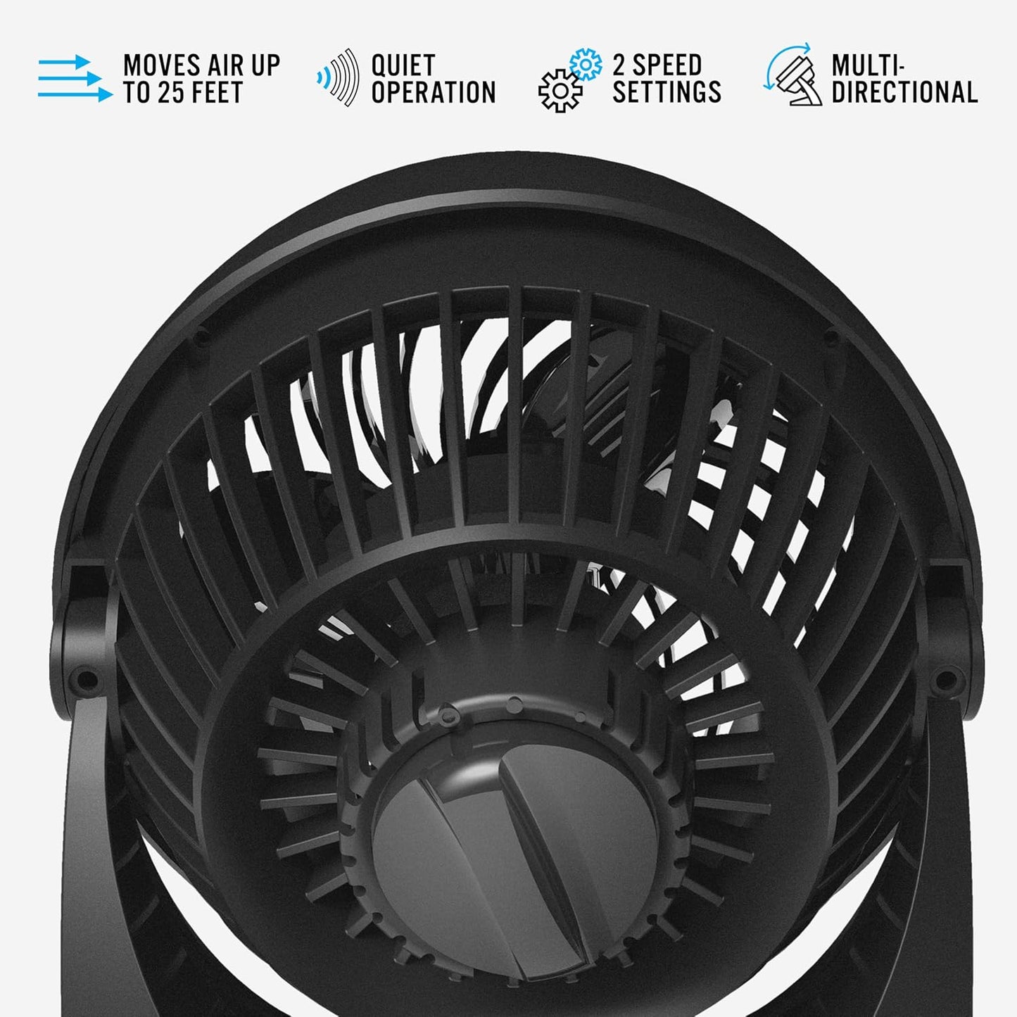Vornado 133 Personal Air Circulator Fan, Black, 2 Speeds, Adjustable Head | Small Room Air Circulator, Table Fan for Desk, Nightstand